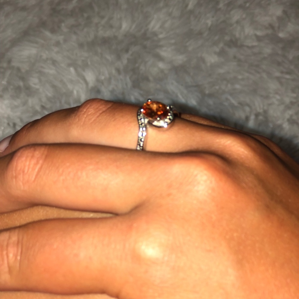 Orange Burst Colored Gem Ring